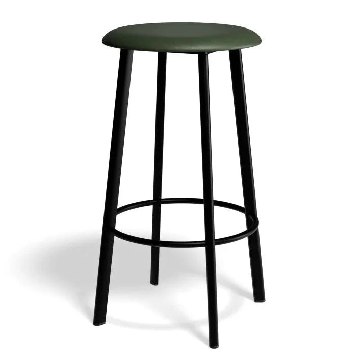 Modern Vintage Atlas Leather Seat Bar Stool - 65cms (Available in 4 Seat Colors)