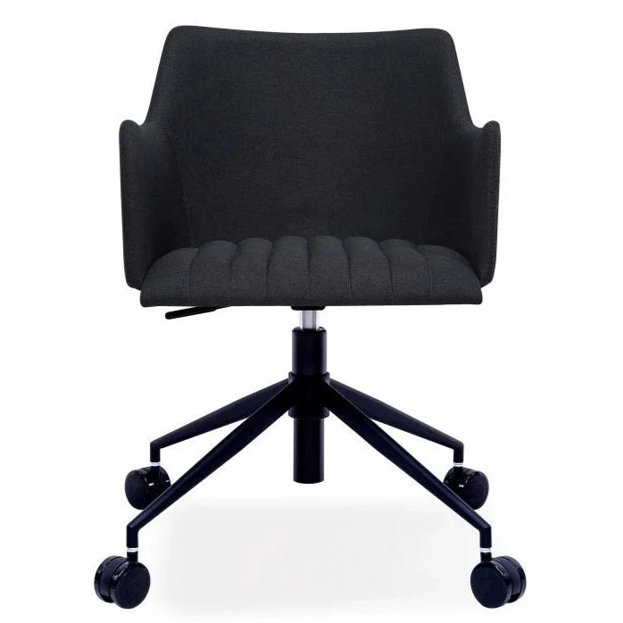 Modern Vintage Black Fabric Seat Office Chair