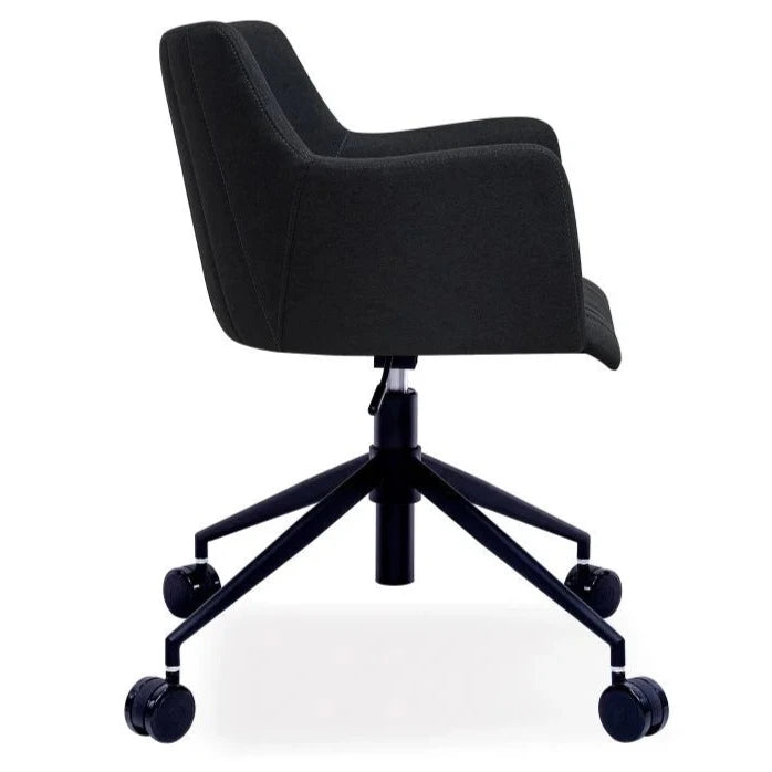 Modern Vintage Black Fabric Seat Office Chair