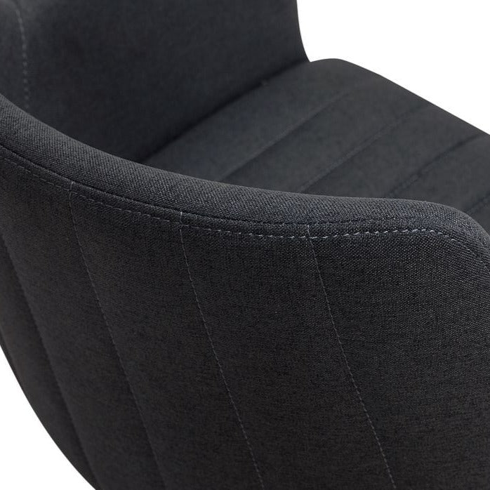 Modern Vintage Black Fabric Seat Office Chair
