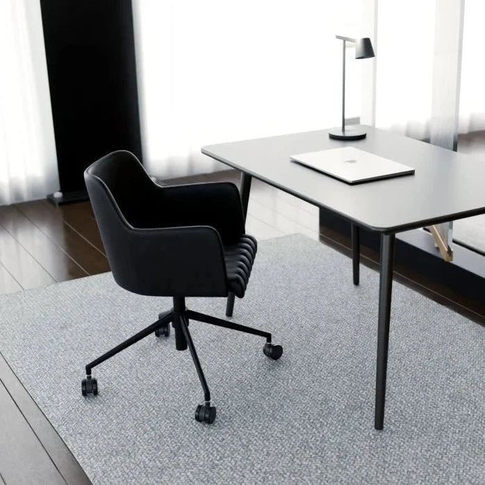 Modern Vintage Black Leather Seat Office Chair