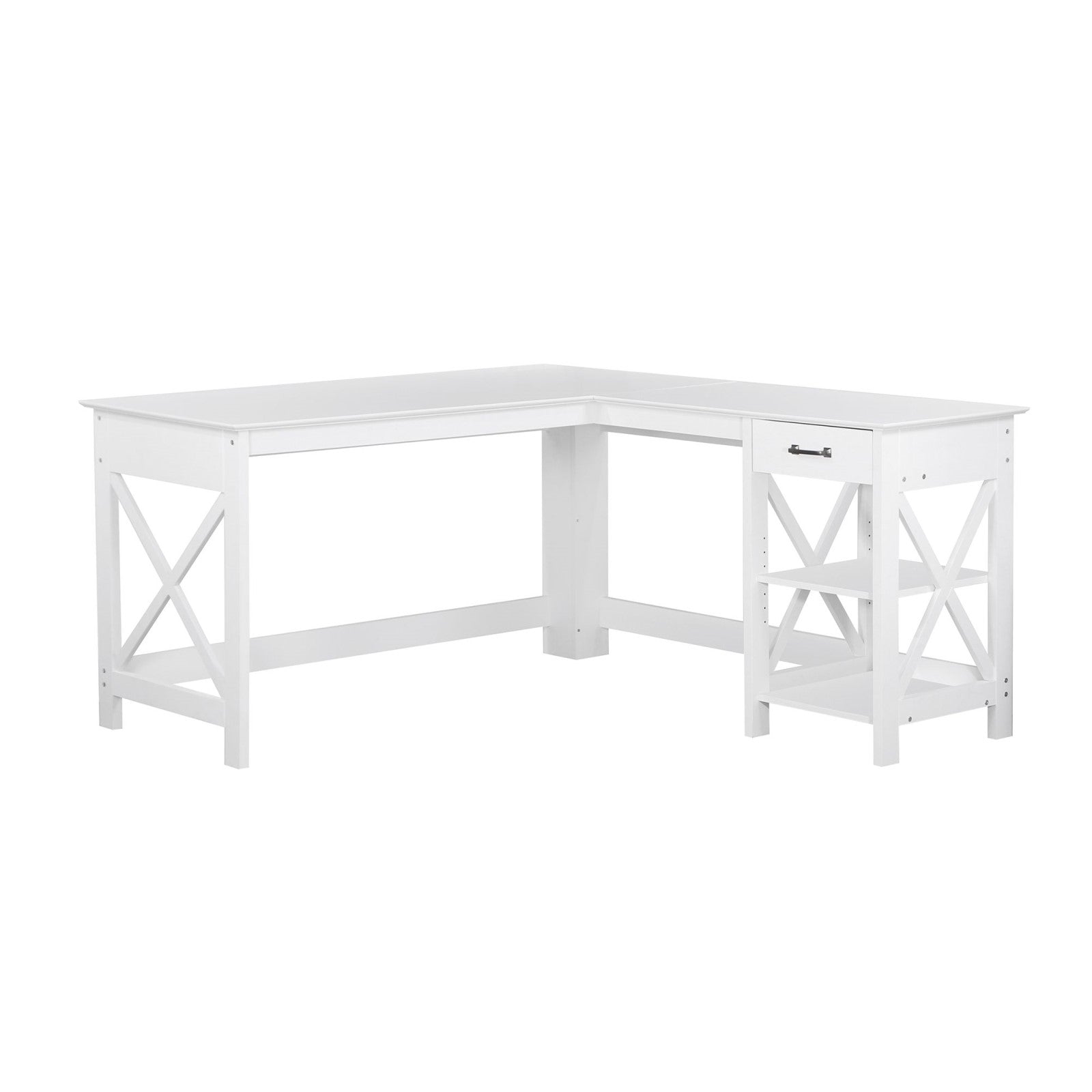 Modern White L-Shape Desk for Versatile Spaces