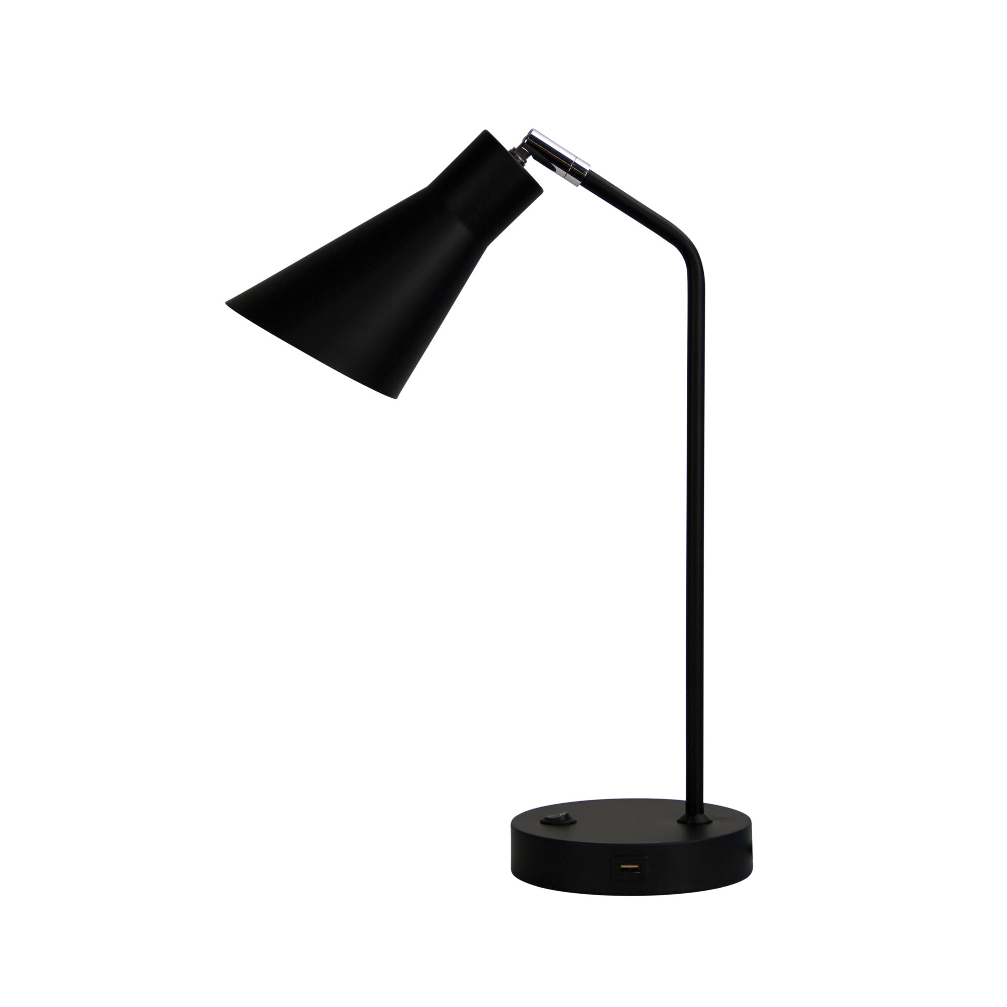 Modern Funnel Shaped Desk Lamp with USB (Available in 2 Colors)