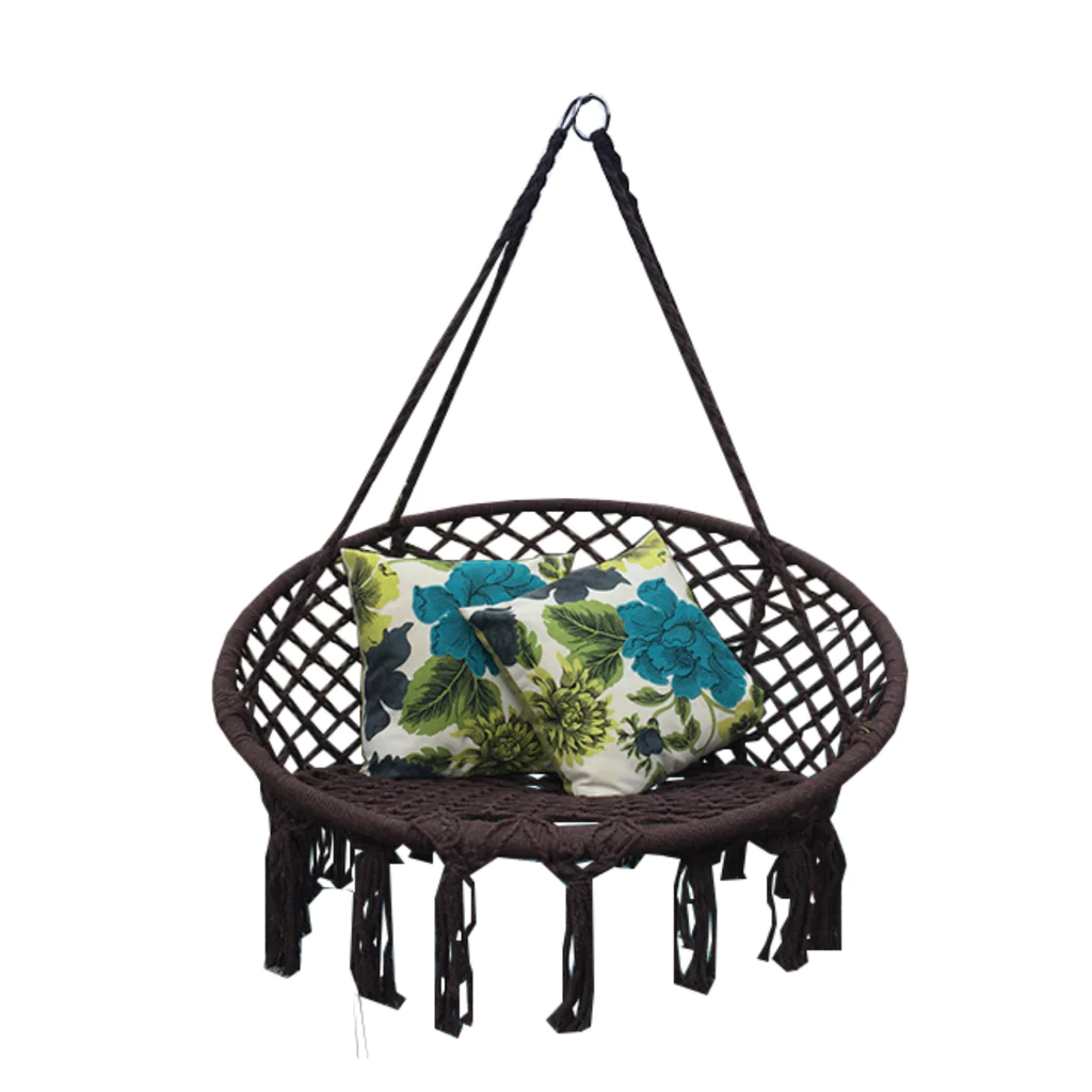 Modern Hanging Macrame Chair 100Cms - Coffee