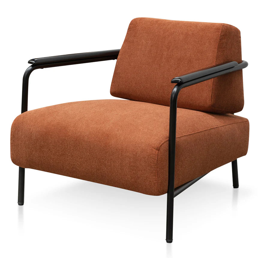 Modern and Vibrant Fabric Armchair - Burnt Orange