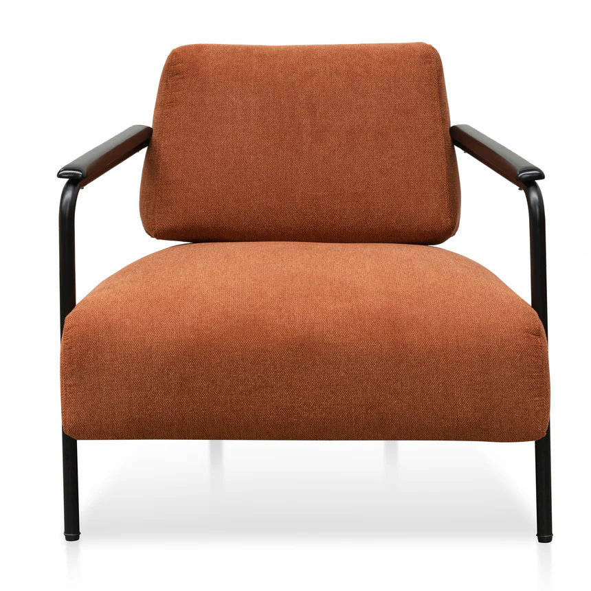 Modern and Vibrant Fabric Armchair - Burnt Orange
