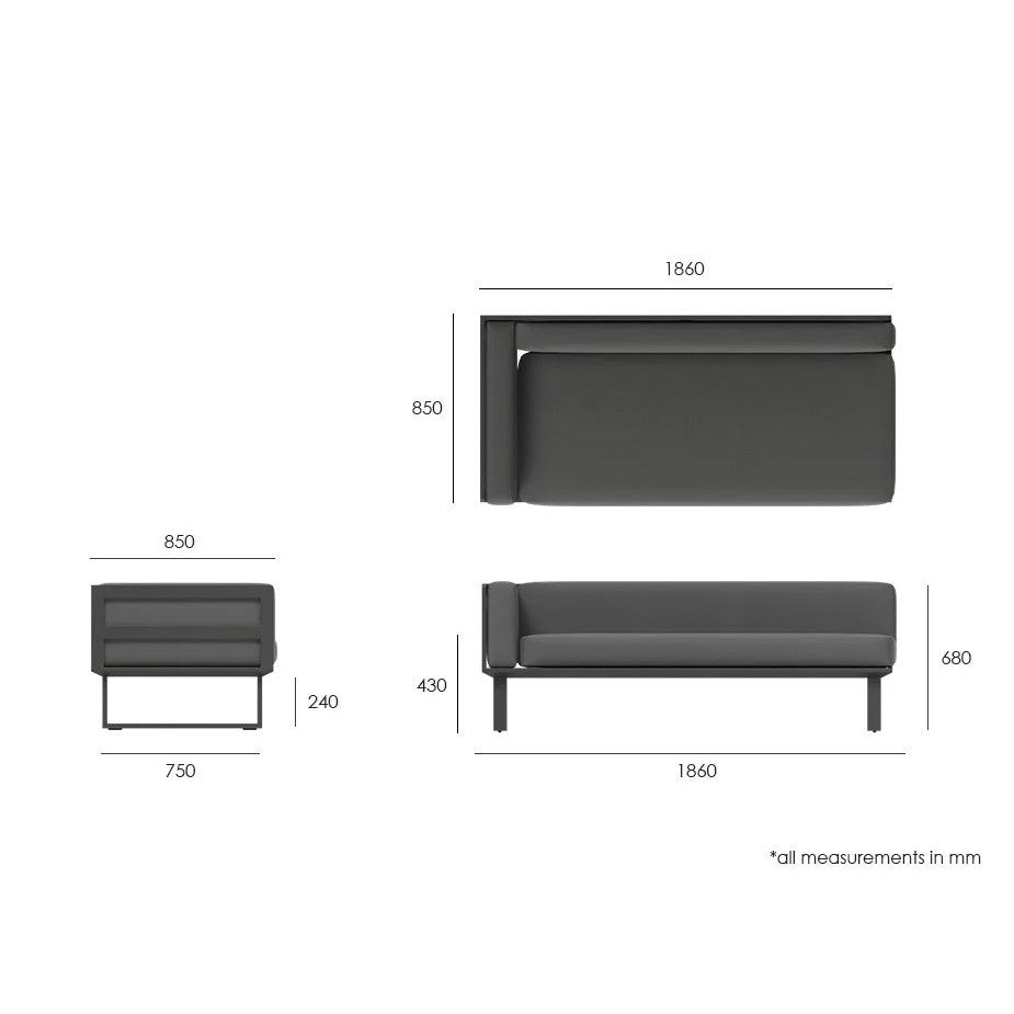 Modular Relaxation Left Arm 3-Seater Sofa (Available in 2 colors)
