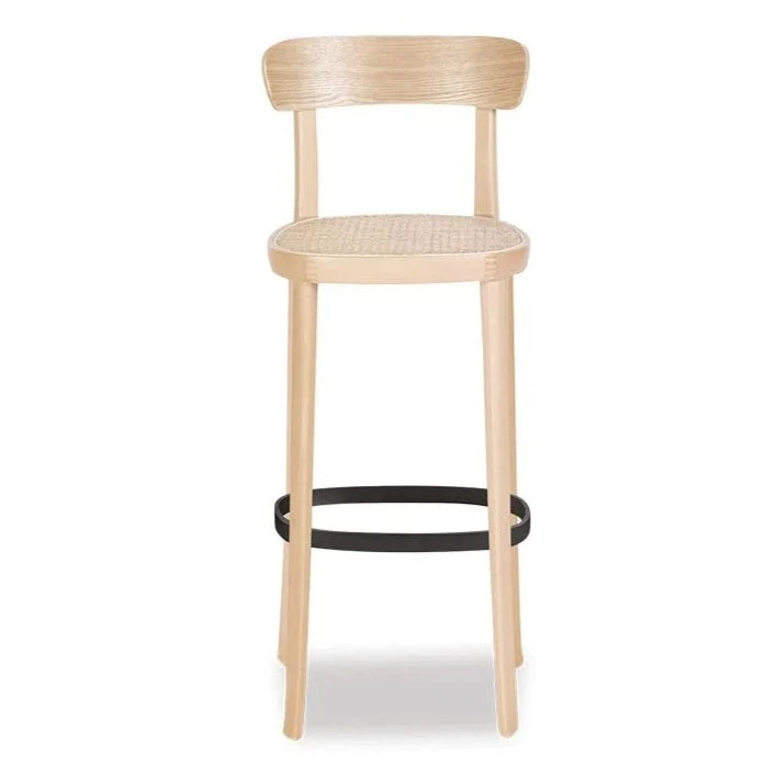 Monochrome Cane Wooden High Stool (Available in 2 Sizes)