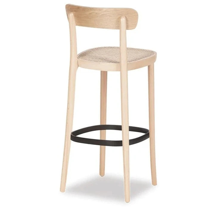 Monochrome Cane Wooden High Stool (Available in 2 Sizes)