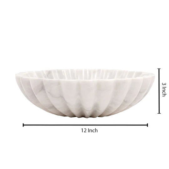 Multi-Use Marble Flower Dish - White