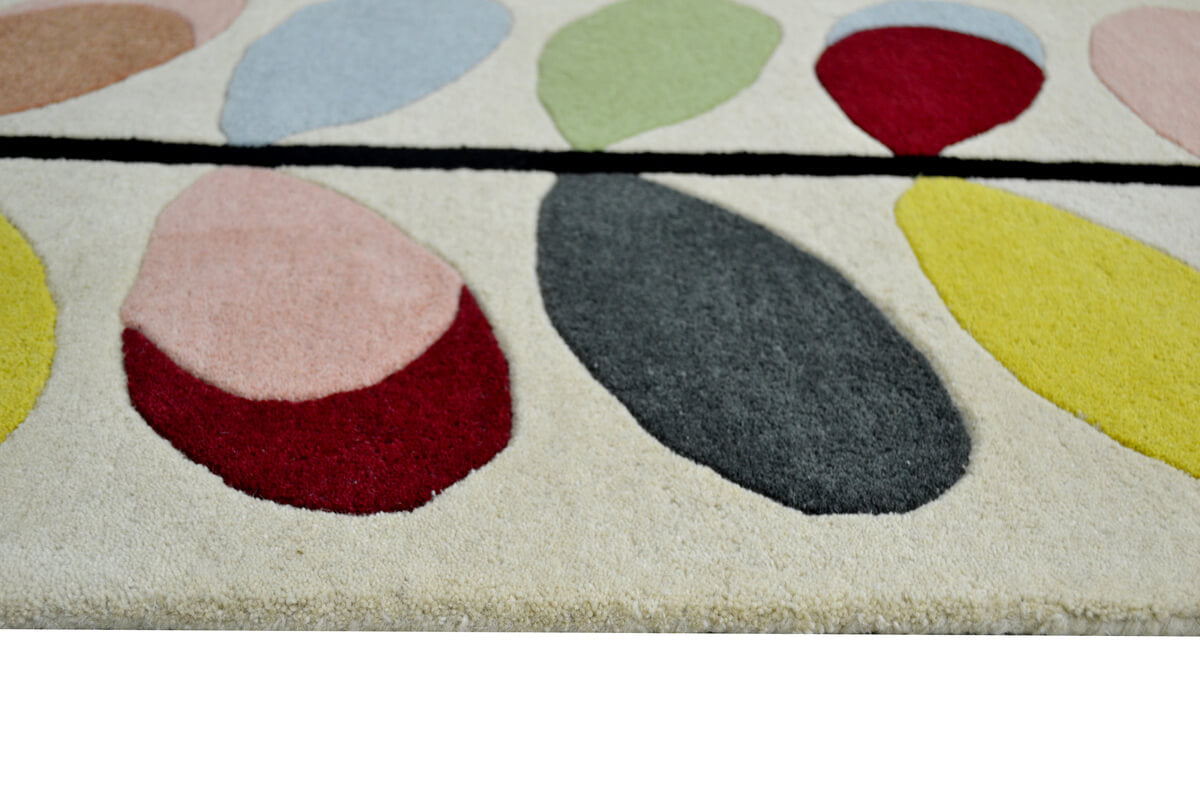 Multicolor Leaves Handmade Wool & Viscose Rug