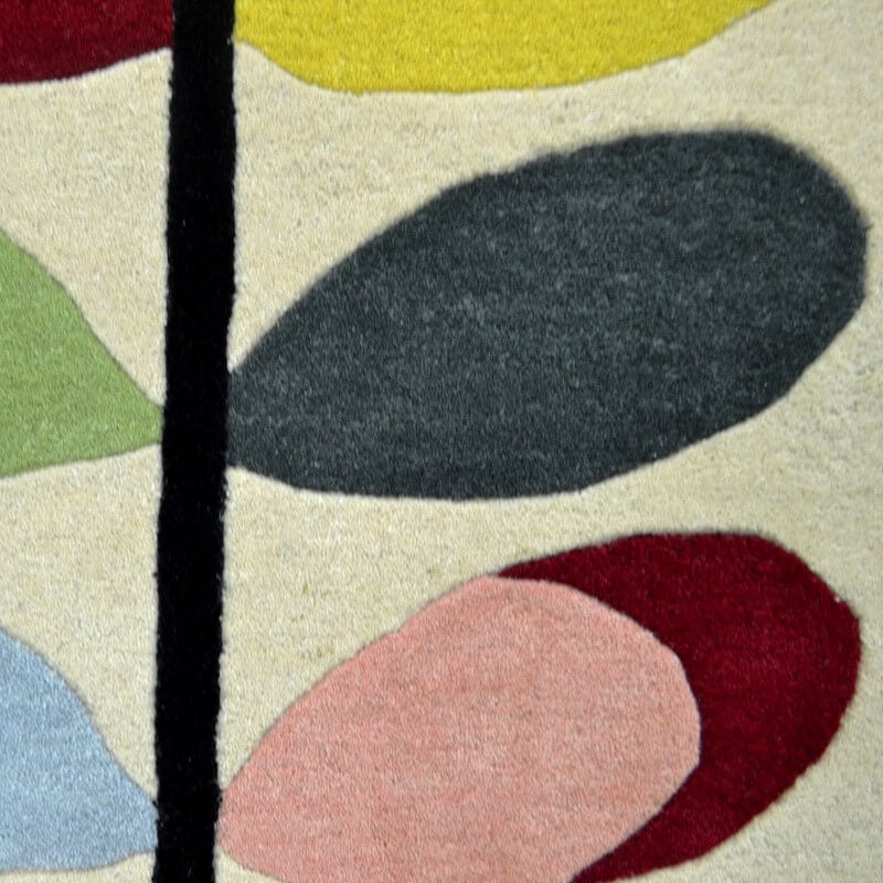 Multicolor Leaves Handmade Wool & Viscose Rug