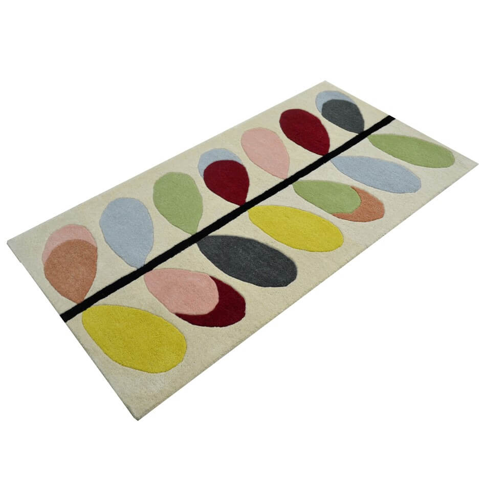 Multicolor Leaves Handmade Wool & Viscose Rug