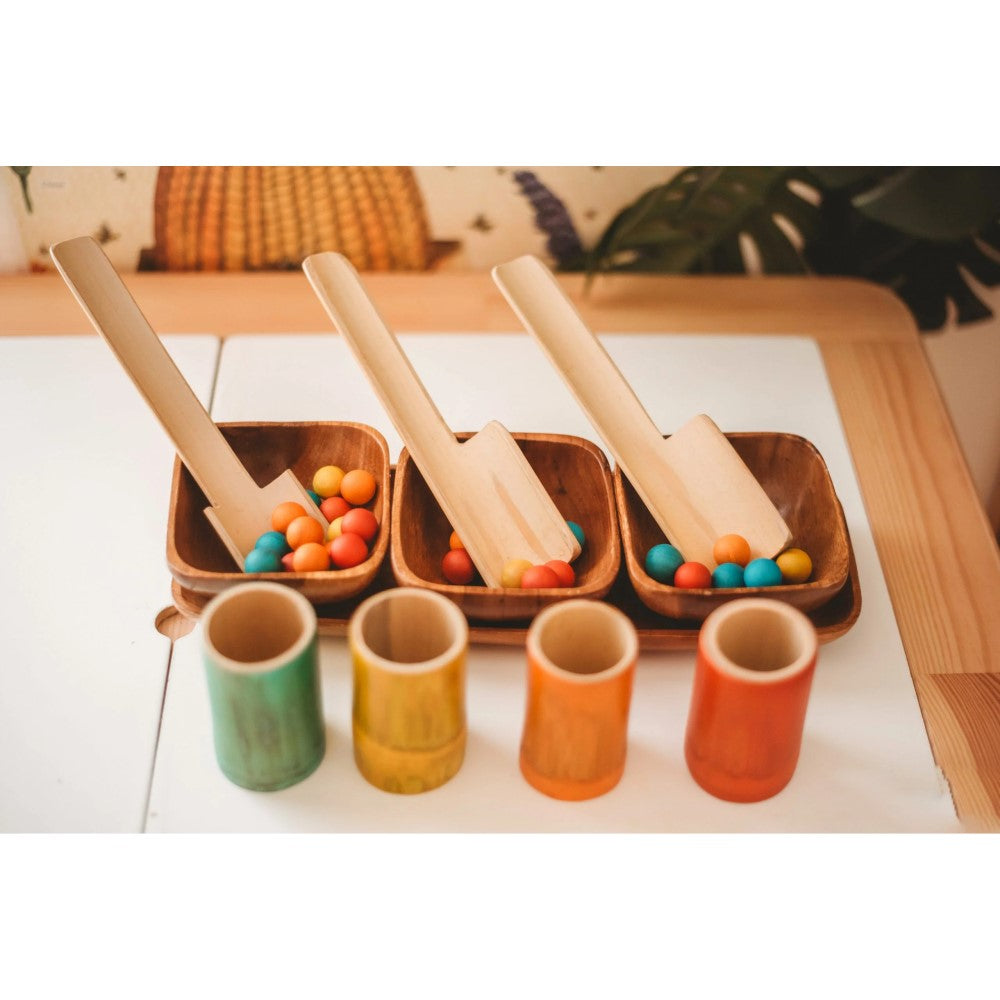 Multicolor Rainbow Bamboo Sorting Tubes