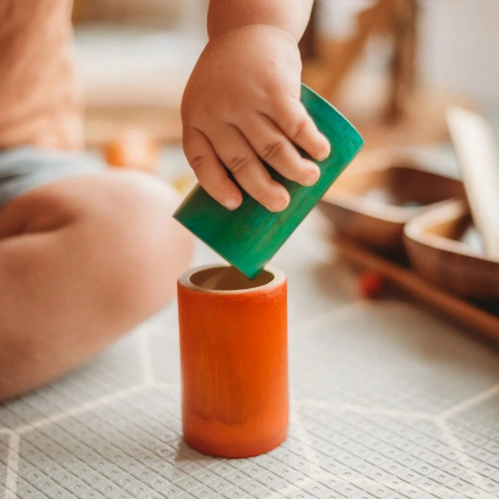 Multicolor Rainbow Bamboo Sorting Tubes