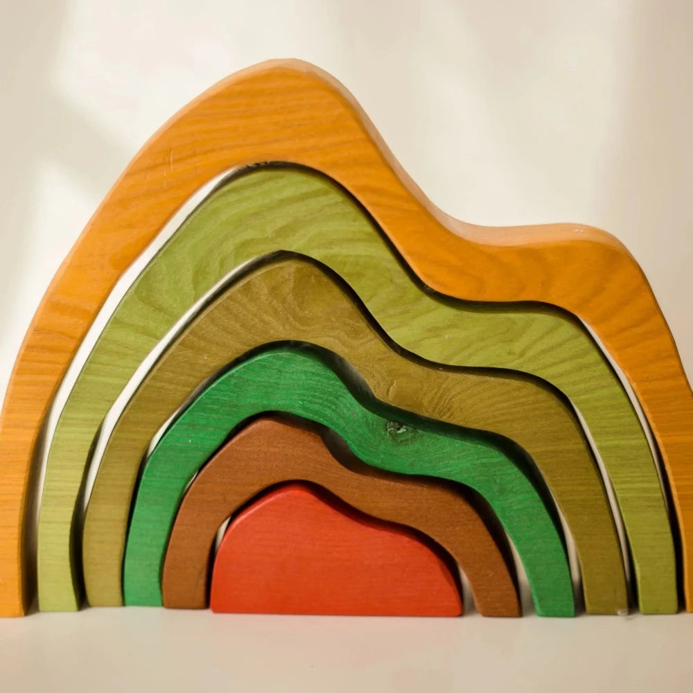 Multicolor Wooden Mountain Play Set