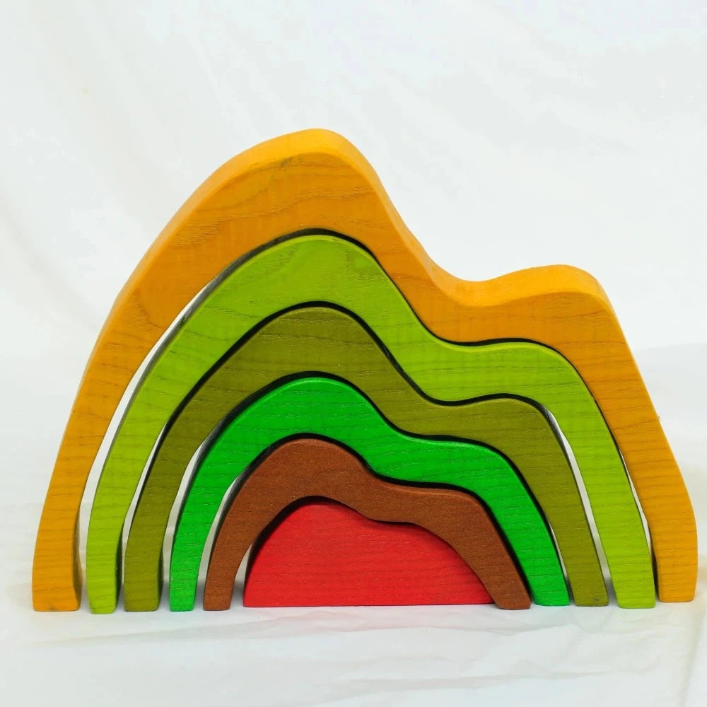 Multicolor Wooden Mountain Play Set
