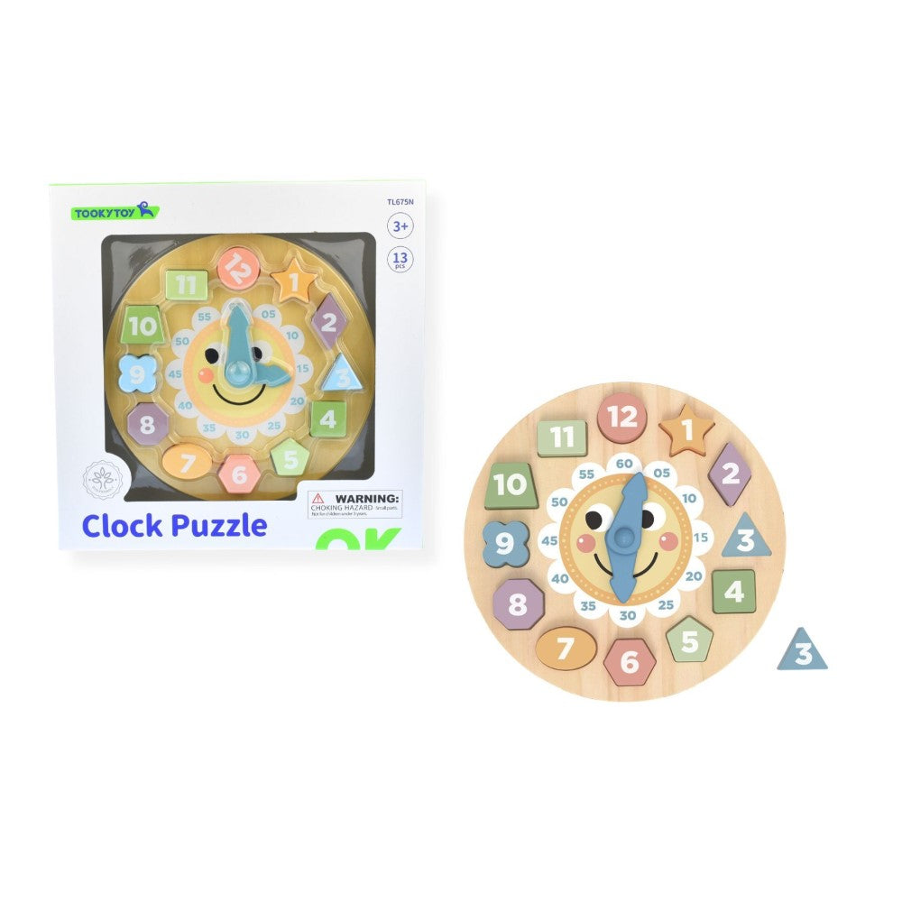 My Forest Friends - Wooden Clock & Shape Sorter Puzzle