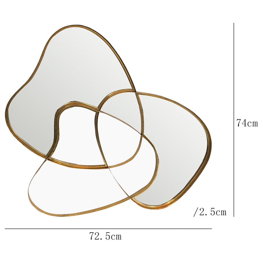 Mystical Lustre Gold Asymmetric Wall Mirror 75cms