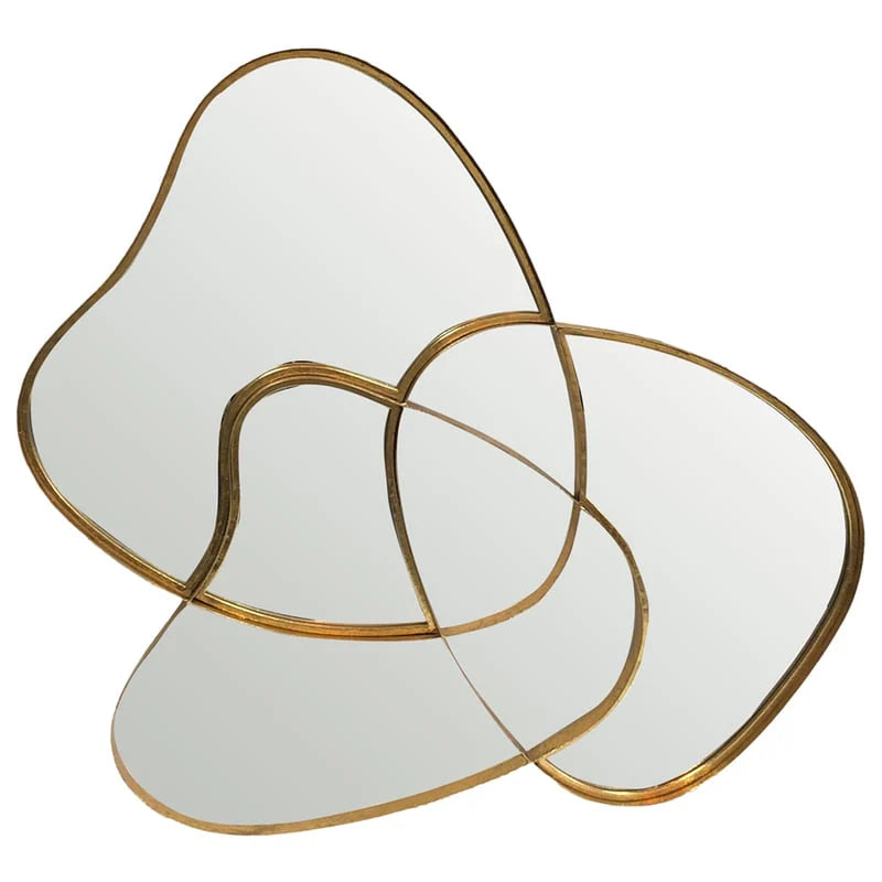 Mystical Lustre Gold Asymmetric Wall Mirror 75cms