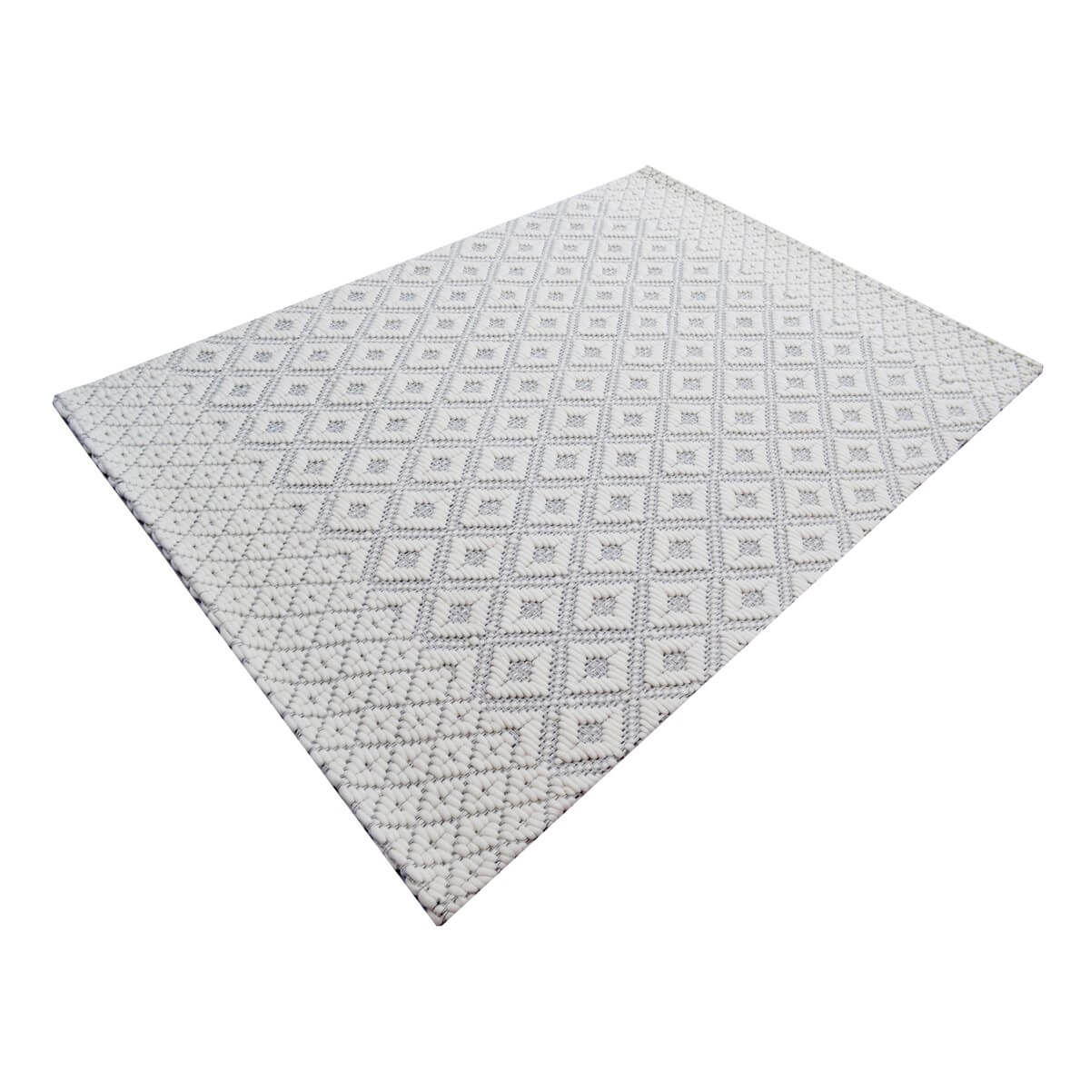 Nacre Diamond Pattern Hand Woven Woollen Rug (Available in 3 Sizes)