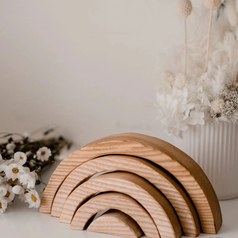 Natural 5-piece Stacking Rainbow Blocks