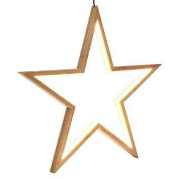 Natural Bamboo Star LED Ceiling Lamp - Large