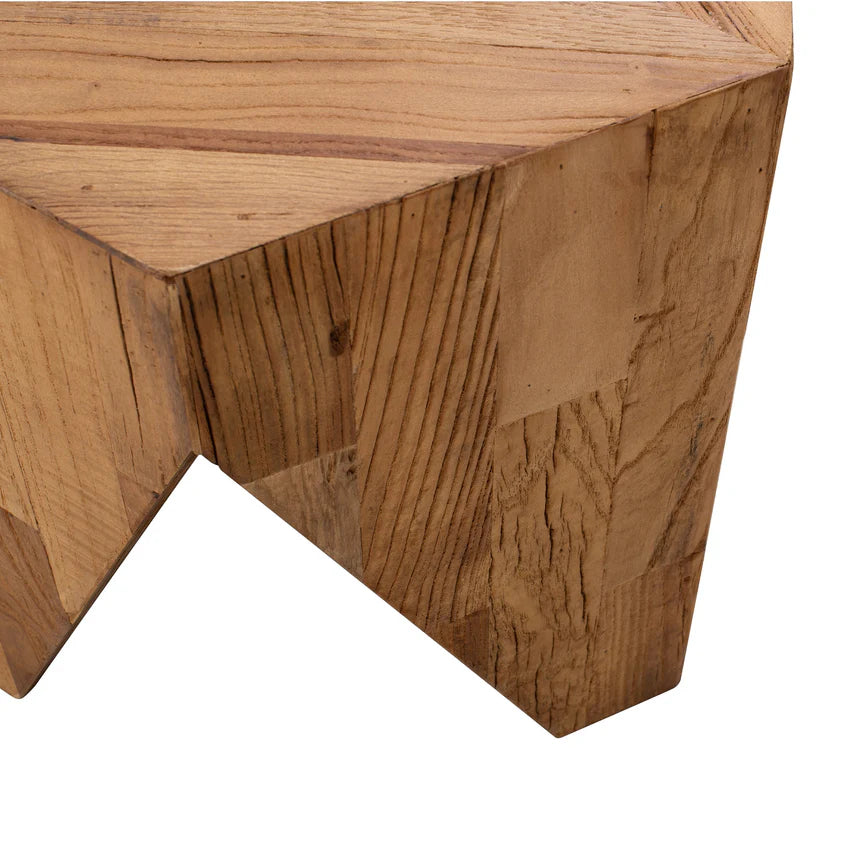 Natural Finish Elm Wood Side Table