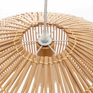 Natural Hand-Woven Bamboo Cage Pendant Lamp - Large