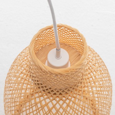 Natural Hand-Woven Bamboo Cone Pendant Lamp