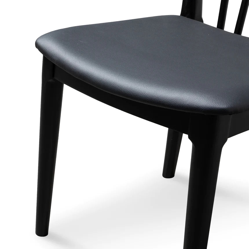 Natural Pine Dining Chair - Black
