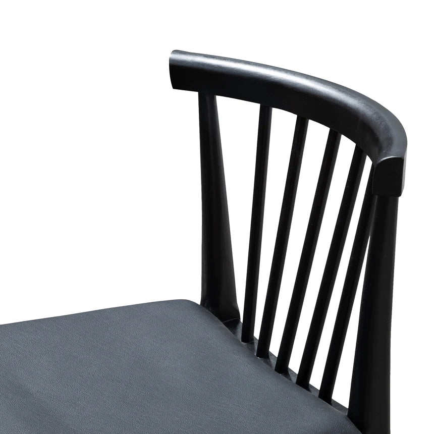 Natural Pine Dining Chair - Black