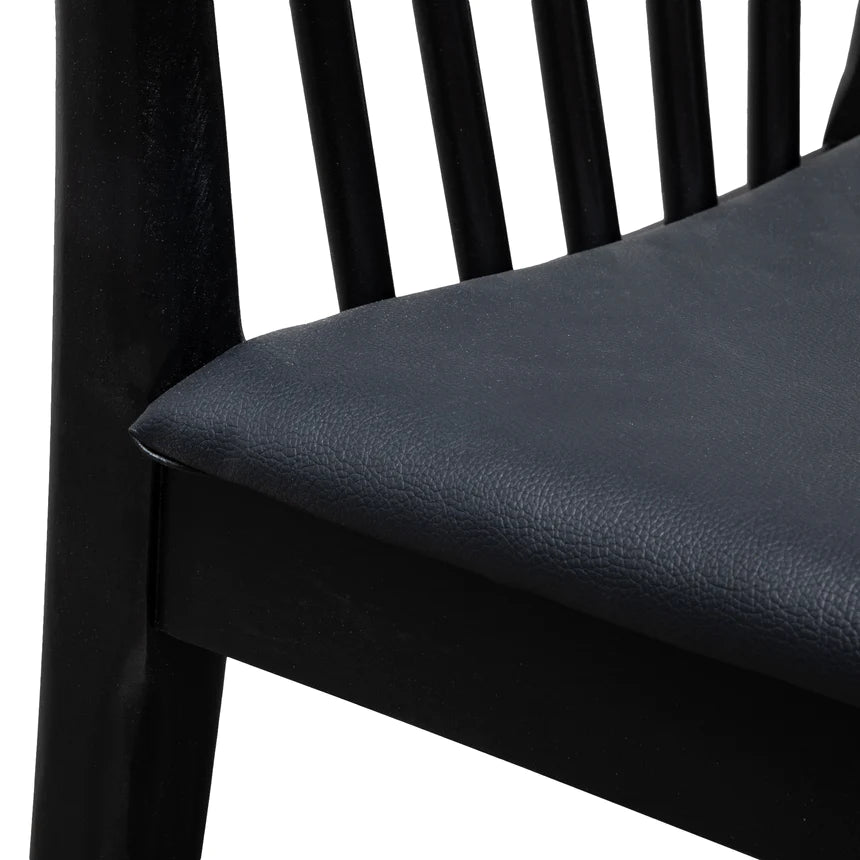 Natural Pine Dining Chair - Black