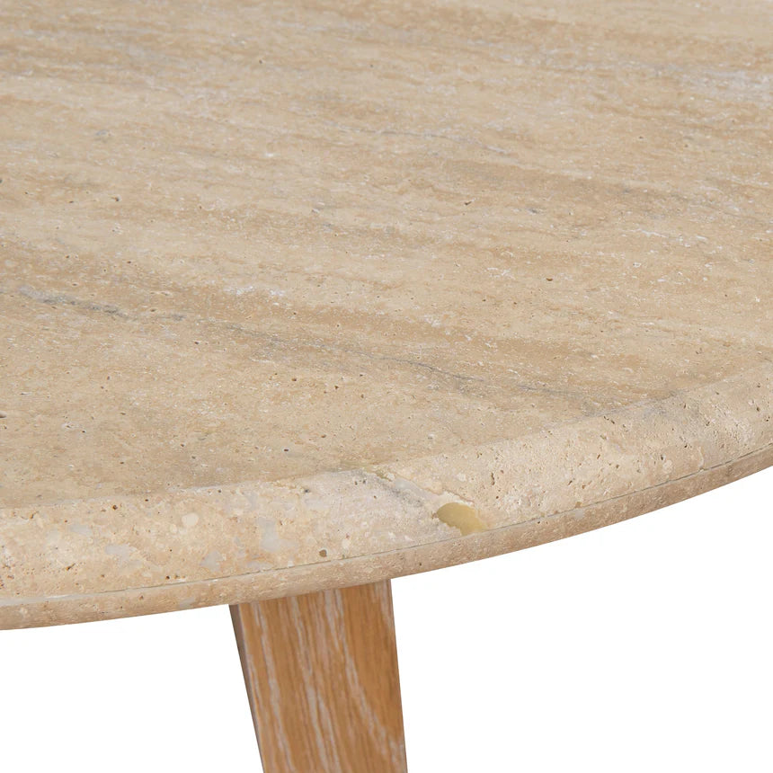 Natural Stone Finish Oval Travertine Coffee Table