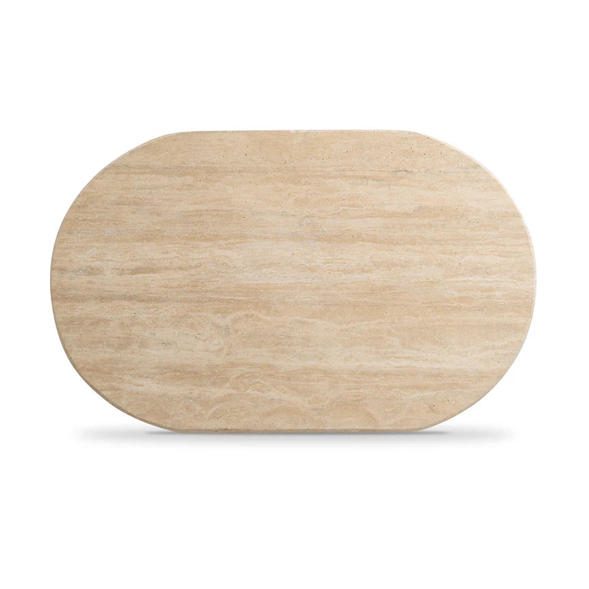 Natural Stone Finish Oval Travertine Coffee Table