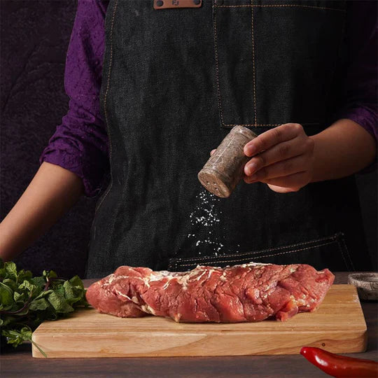 Natural Stone Salt & Pepper Set with Display Tray - Grey