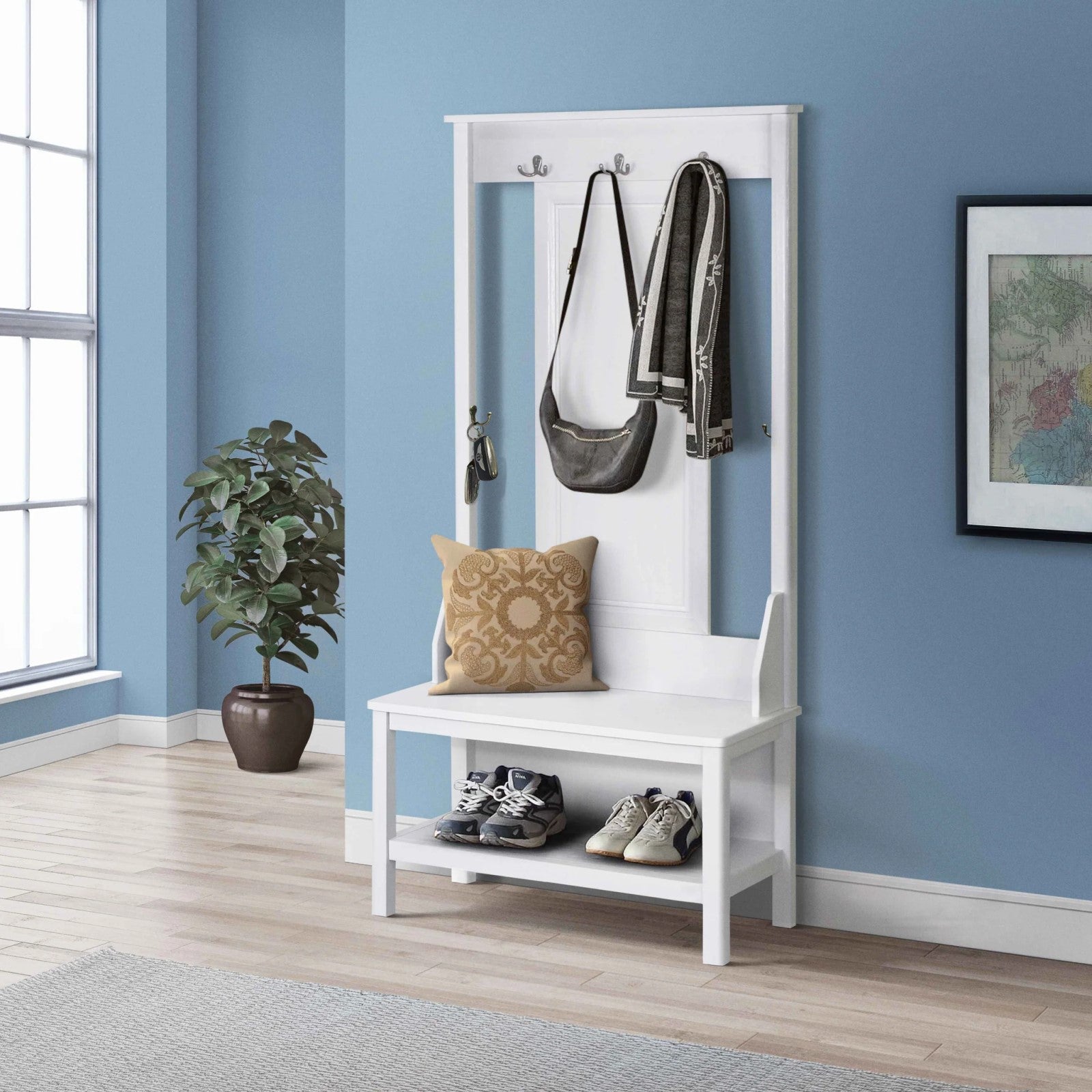 Natural Wood Hutch 5 Coat Hangers(Available in 2 Colors)