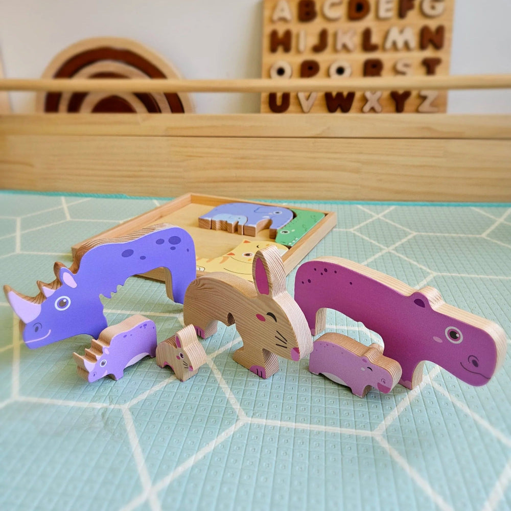 Natural Animals Puzzle and Play Set