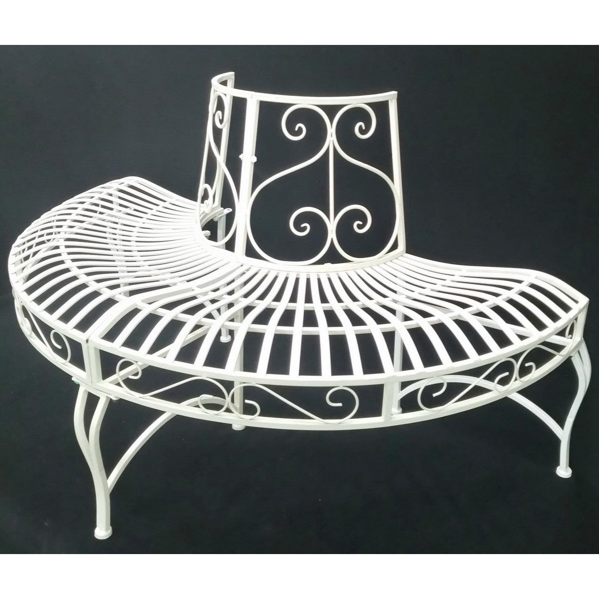Nature's Nook Half-Tree Garden Bench - White