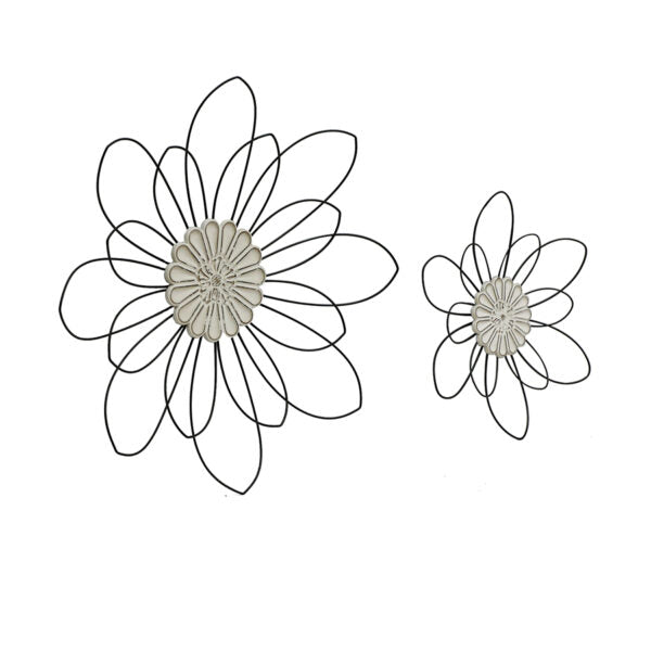 Nested Flower Moulded Centre Wall Art Set Of 2