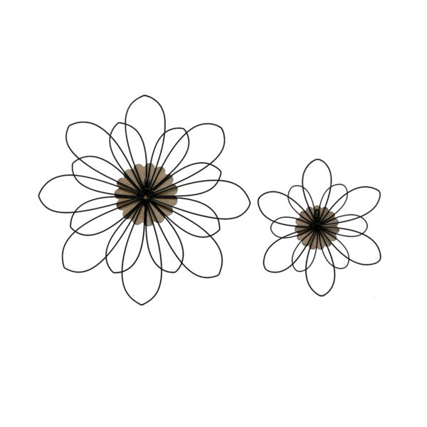Nested Flower Moulded Centre Wall Art Set Of 2