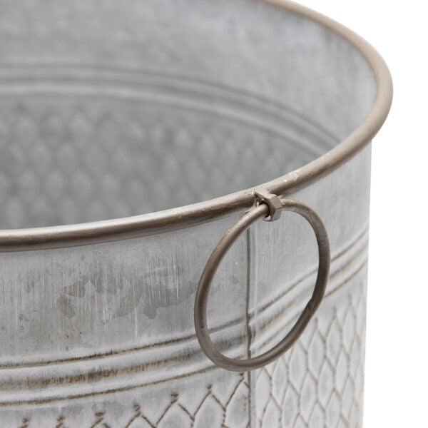 Set Of 2 Nested Galvanised Chicken-Wire Look Planter Pots