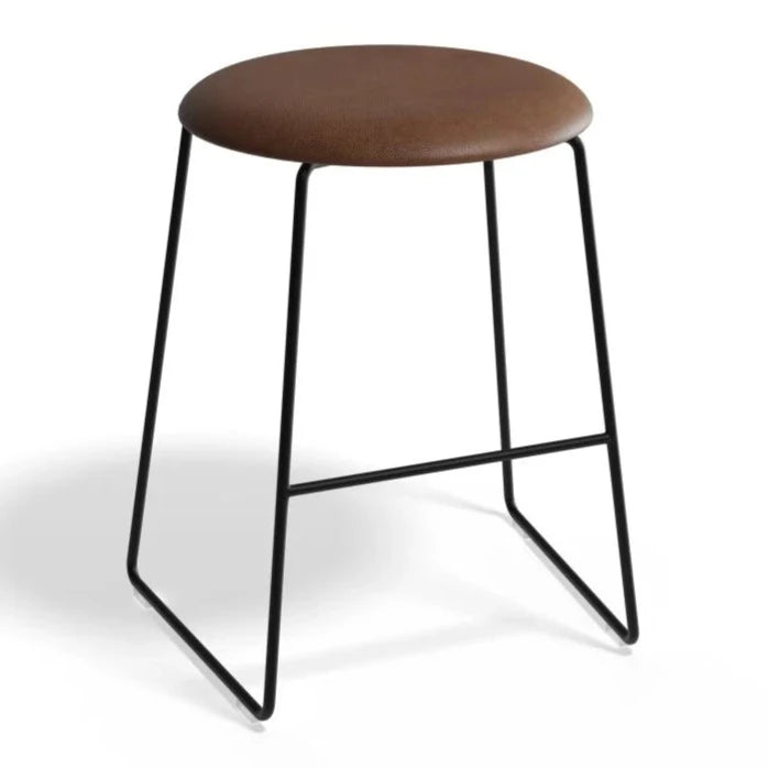 Noir Comfort Vintage Black PU Stool (Available in 4 Colors)