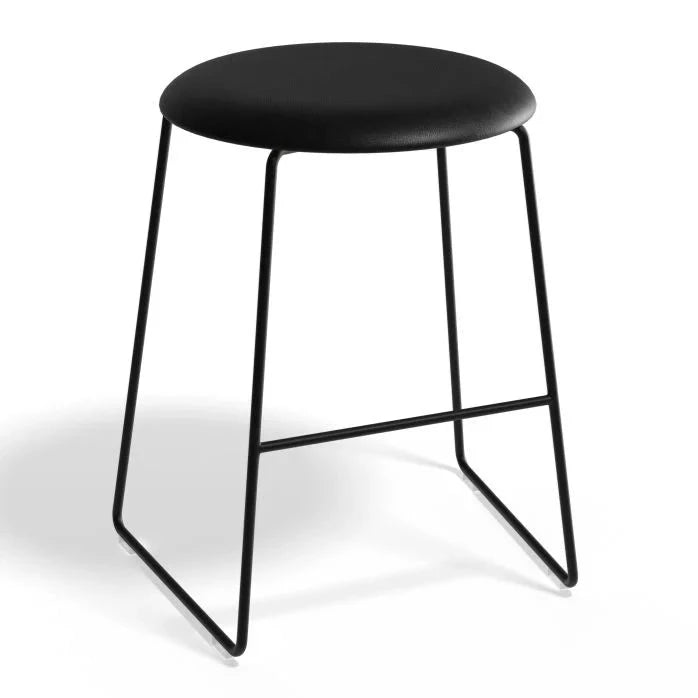 Noir Comfort Vintage Black PU Stool (Available in 4 Colors)