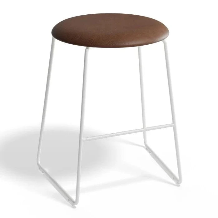 Noir Comfort Vintage White PU Stool (Available in 3 Colors)