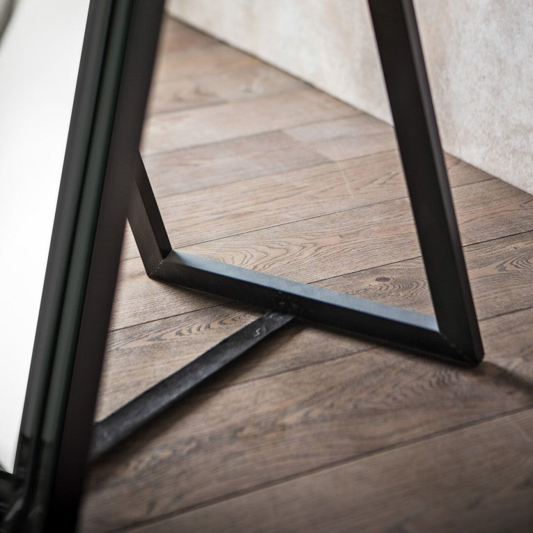Noir Leaning Mirror With Kickstand Black 155cms