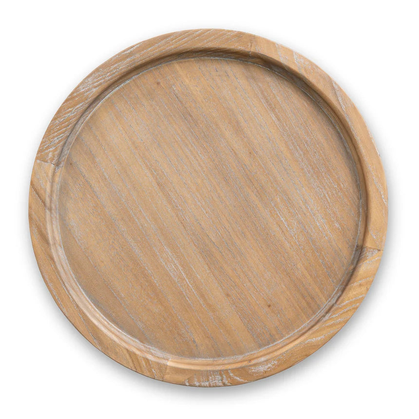 Noirwood Round Accent Side Table - Dark Natural