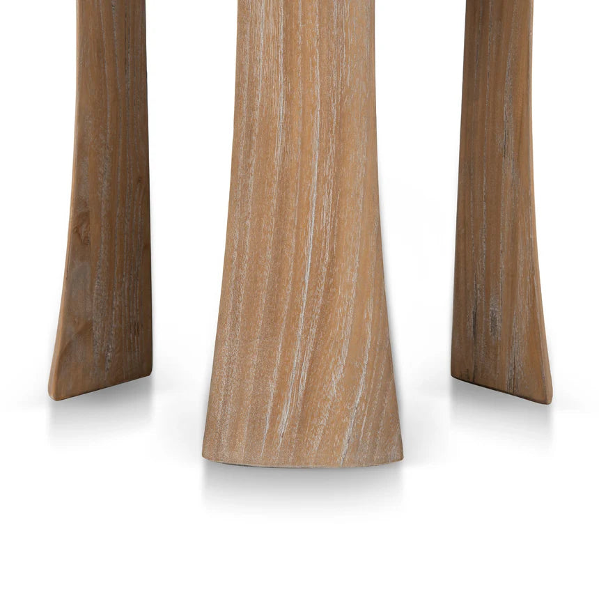 Noirwood Round Accent Side Table - Dark Natural