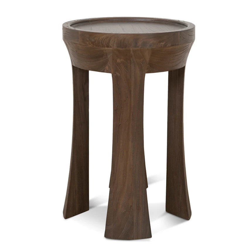 Noirwood Round Accent Side Table - Walnut