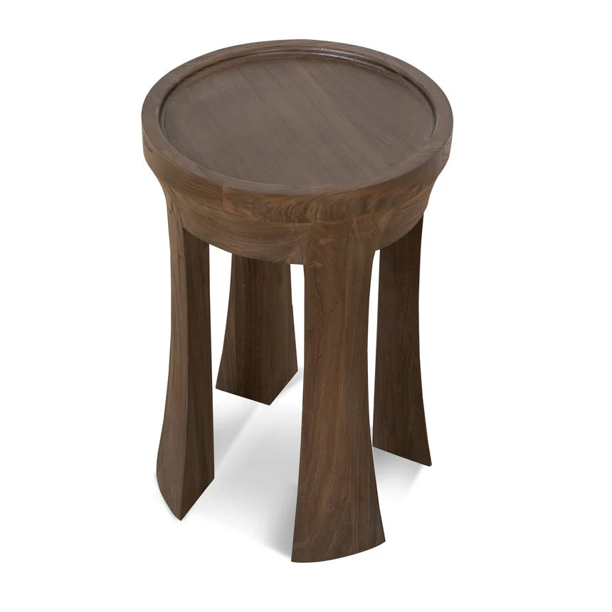 Noirwood Round Accent Side Table - Walnut